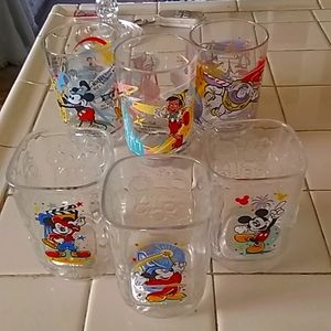 Set of seven collectible Disney glasses released in 2000 by McDonald's